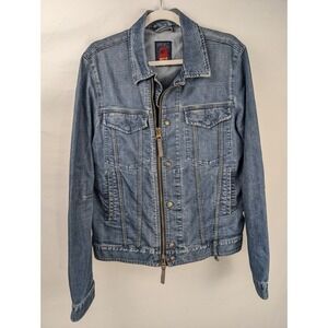 Vintage Y2K Marithe Francois Girbaud Zip Denim Jean Jacket XL Blue Moto Grunge